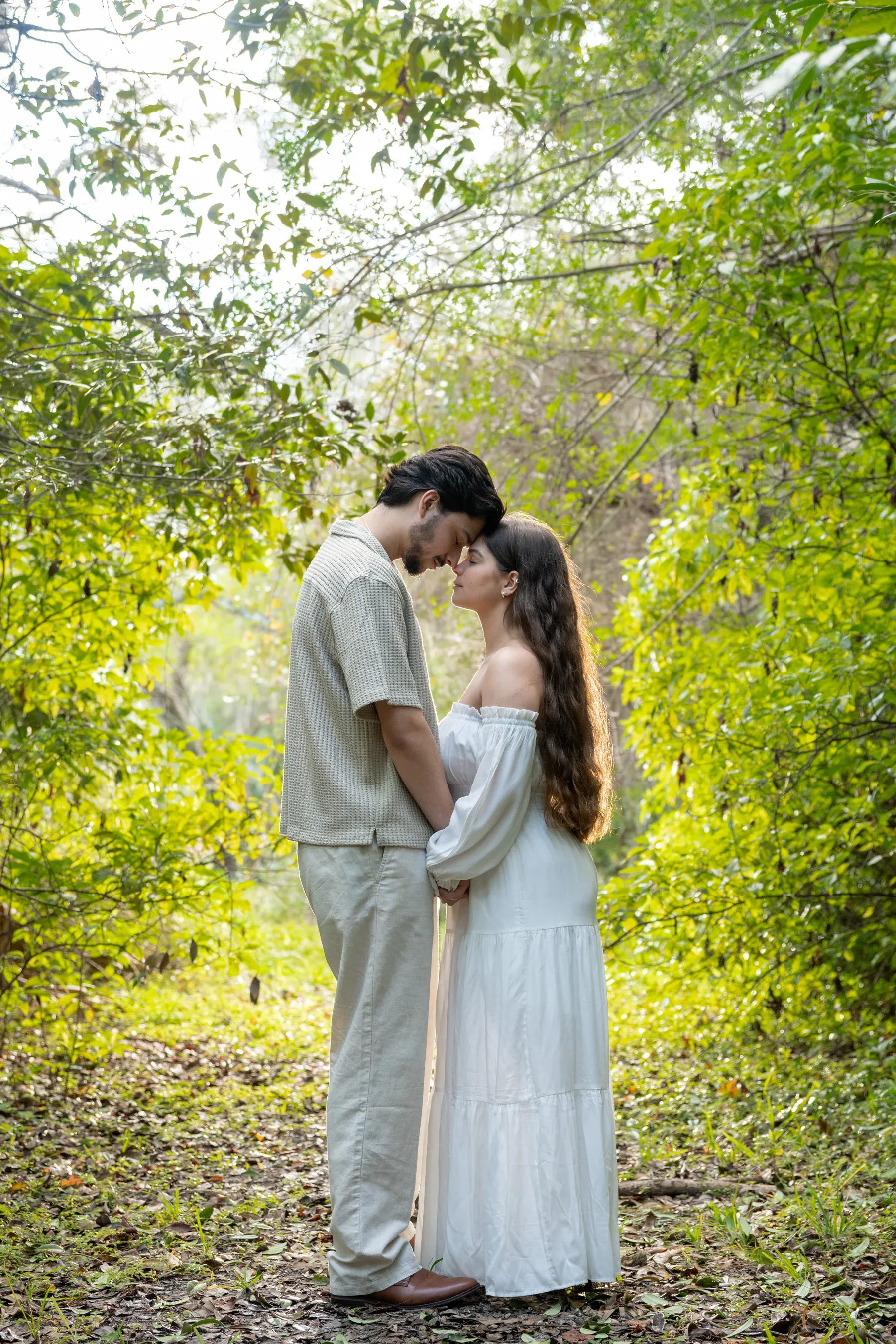 Melanie and Justin standing close together